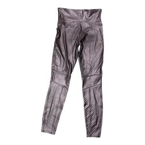 Spanx Black Faux Leather Look Moto Leggings sz LG NWOT Highrise